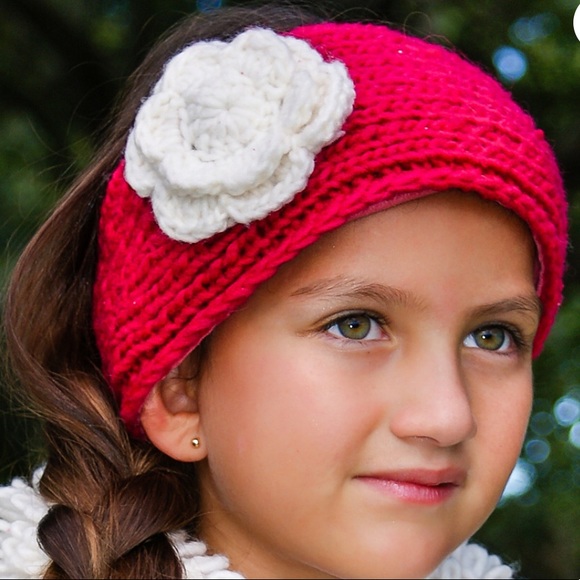 ▪️Blooming Daisy’s Headwarmers/Raspberry & Ivory - Picture 4 of 4
